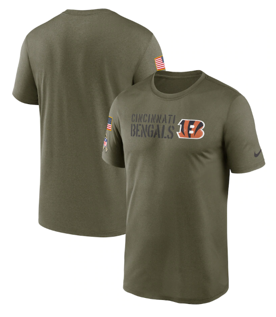 Men's Cincinnati Bengals Olive 2022 Salute to Service Legend Team T-Shirt